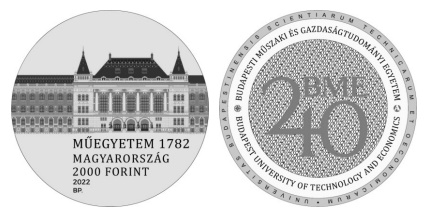 2022 Budapesti Műszaki és Gazdaságtudományi Egyetem - színesfém érme 2022 Budapesti Műszaki és Gazdaságtudományi Egyetem - színesfém érme